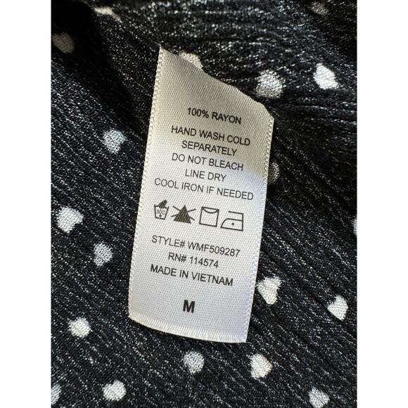 Pleione Semi Sheer Flowy Heart Top Women’s Size M Rayon Crinkle Ruffle Boho - Picture 11 of 12